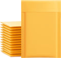 Kraft Bubble Mailers 4x8" 50 Pack Usable Size 4x7" Yellow Padded #000