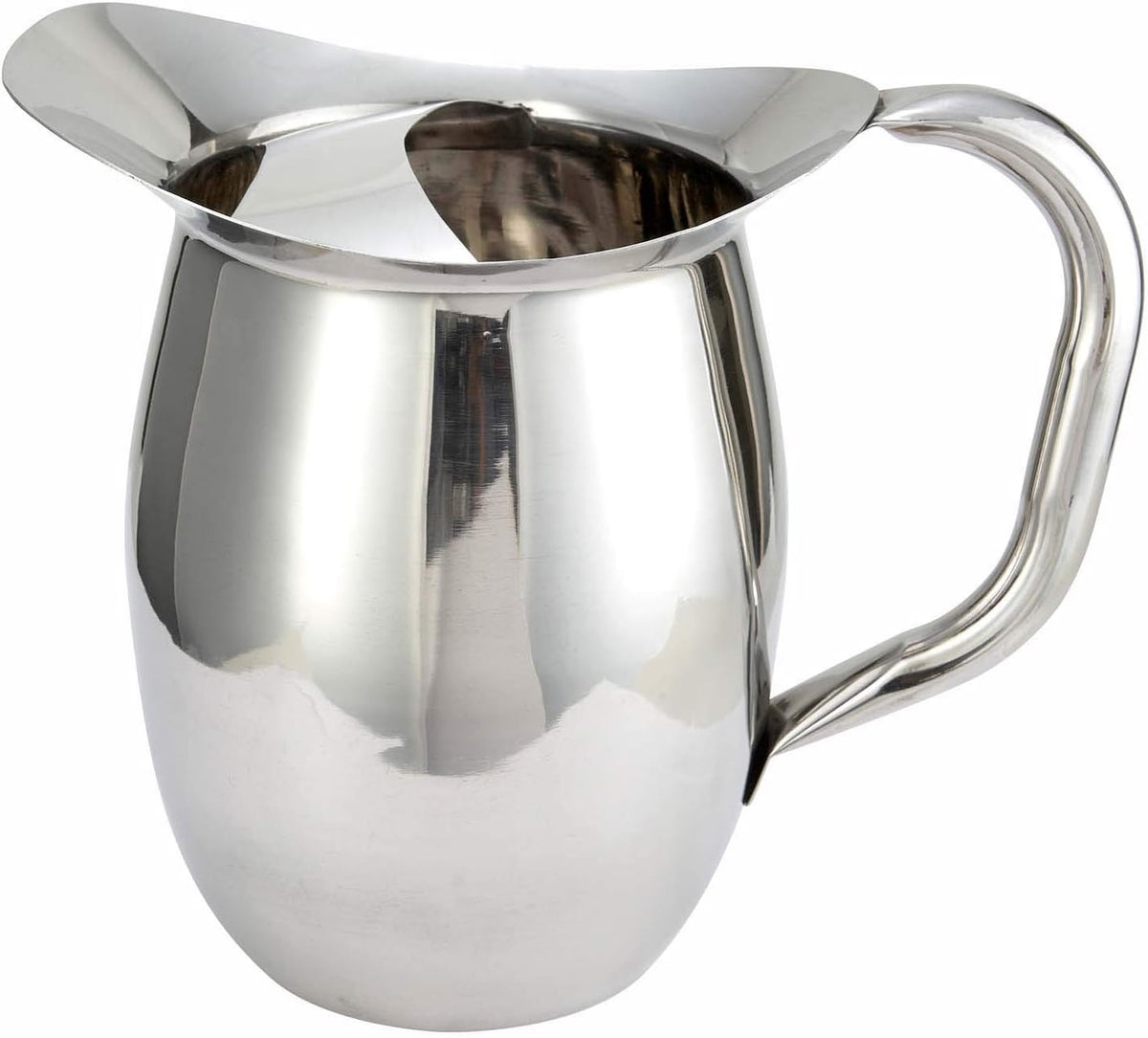 3 Quart Deluxe Bell Pitcher with Ice Catcher, Stainless Steel, Medium