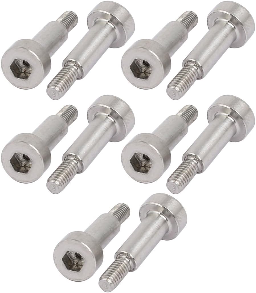 uxcell 10pcs 304 Stainless Steel Hex Socket Shoulder Bolt 4mm Shoulder Dia 10mm Shoulder Length M3 Thread