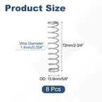 8Pcs SP 9729 Compression Spring Stainless Steel 0.054" GA, 5/8"x2-3/4"