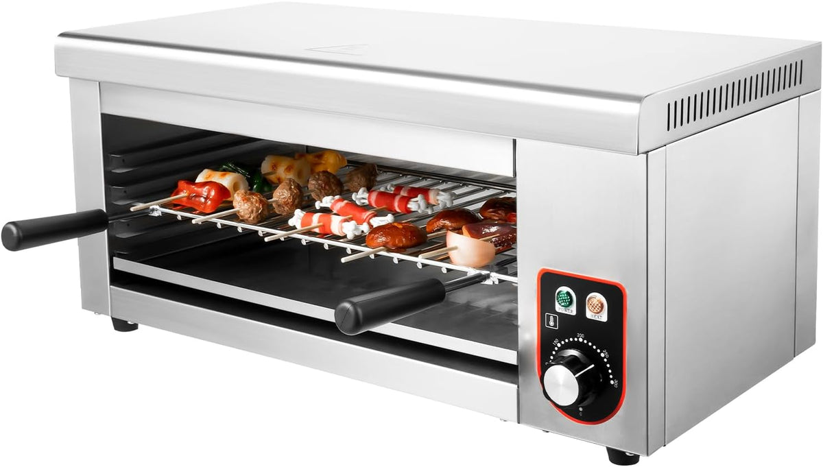 Cheese Melter 1500W, Salamander Broiler with Adjustable Rack for Kitchen