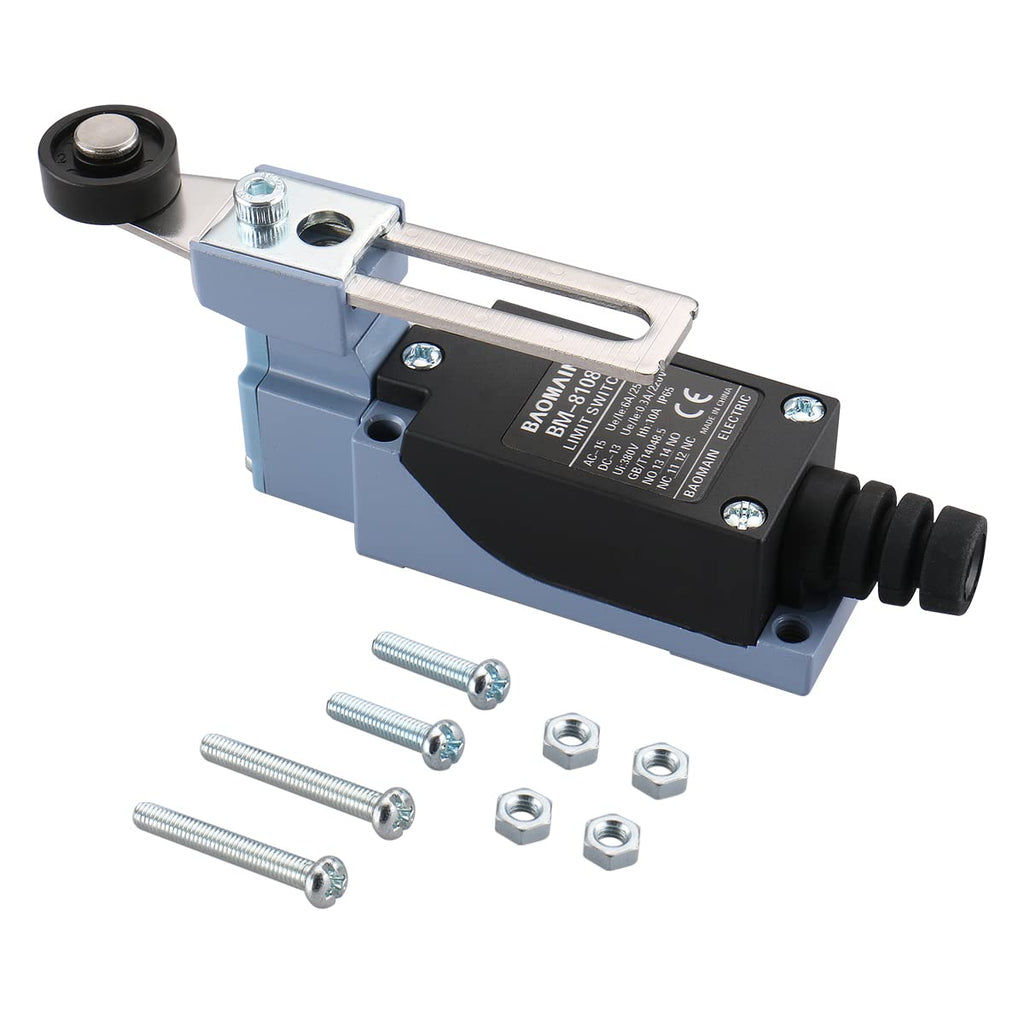 BAOMAIN BM-8108 Limit Switch Adjustable Rotary Roller Lever Momentary
