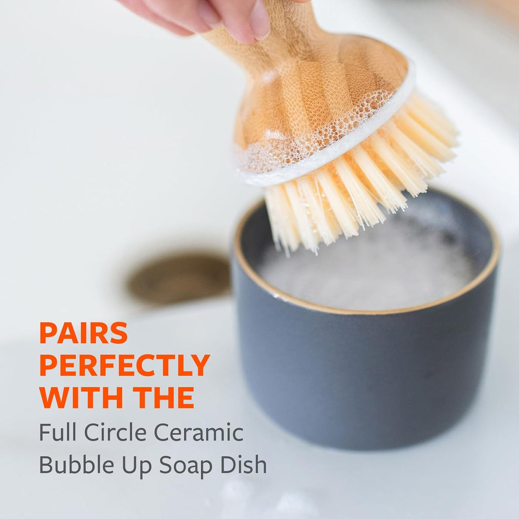 Bubbly Palm Brush, Dish Scrub Brush for Nonstick, White