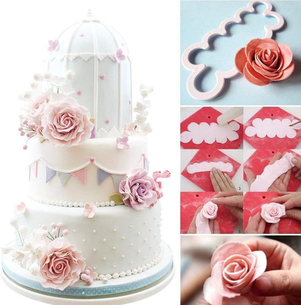 114 Pcs Cake Decorating Tools Fondant Cake Baking Decorating Sugar Craft Icing Tools Plunger Cutters Snowflake Rose