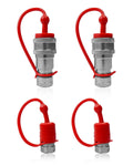 2Sets 1/4" NPT ISO 7241-B with Dust Caps Hydraulic Quick Connect Couplers