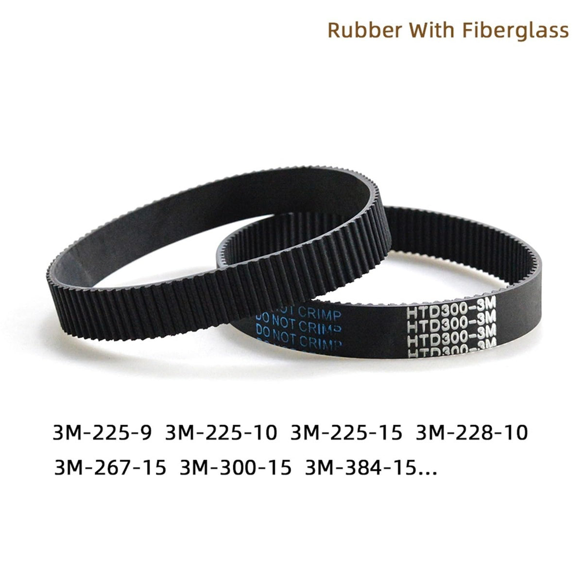 Closed Loop Timing Belt Transmission Belts HTD3M-255-15 Perimeter 225 267 300 324 354 384mm Width 8 9 10 15 17mm 1Pcs(3M-324-15)