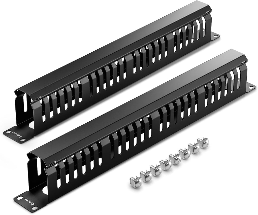 VCELINK 1U 24-Slot Server Rack Cable Management for 19" Rack/Cabinet 2-Pack