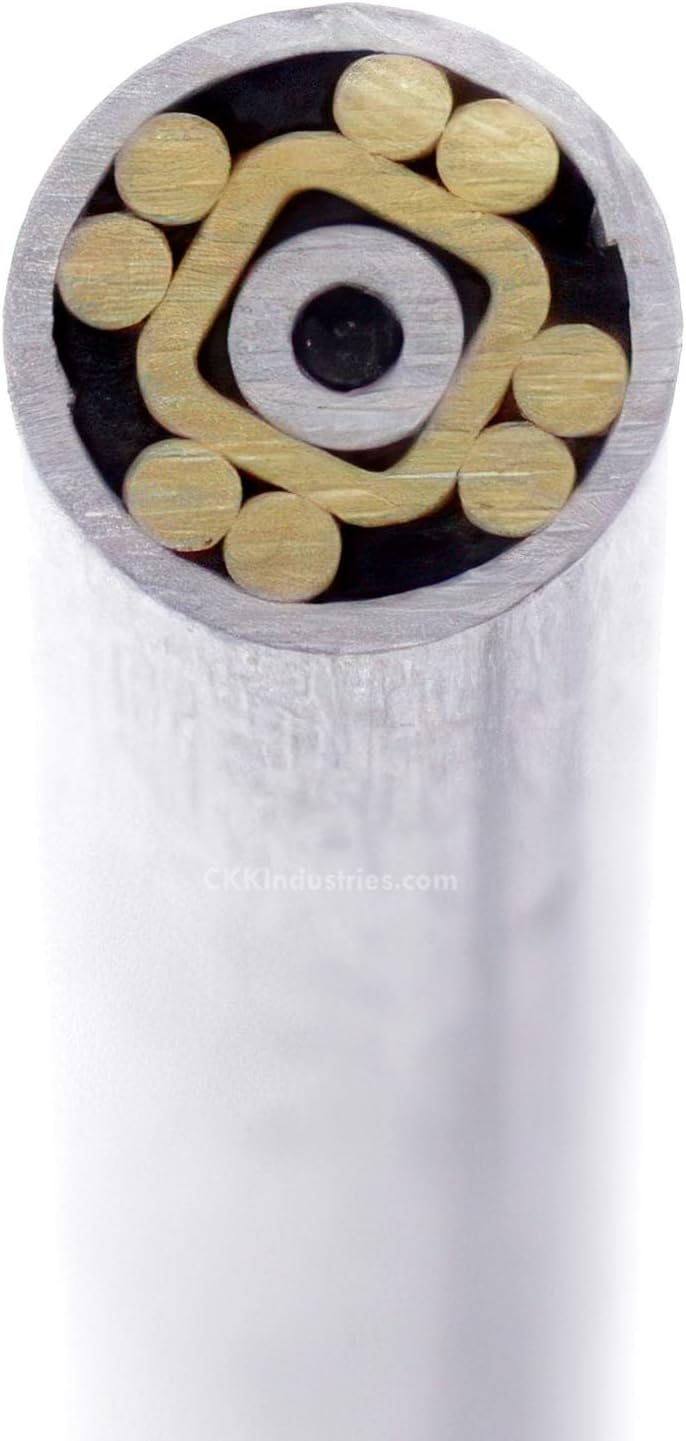 Mosaic Pin - (0.187 (3/16) Inch Diameter) - (629ABBA) - (Aluminum Outer Material)(Aluminum & Brass Inner Material)