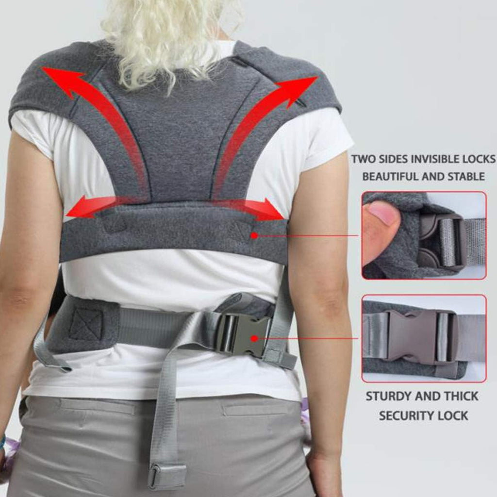 Baby Wrap Carrier for Newborn to Toddler (Grey) | Kangaroo Baby Easy Wearing Wrap, Adjustable Soft Baby Holder Front