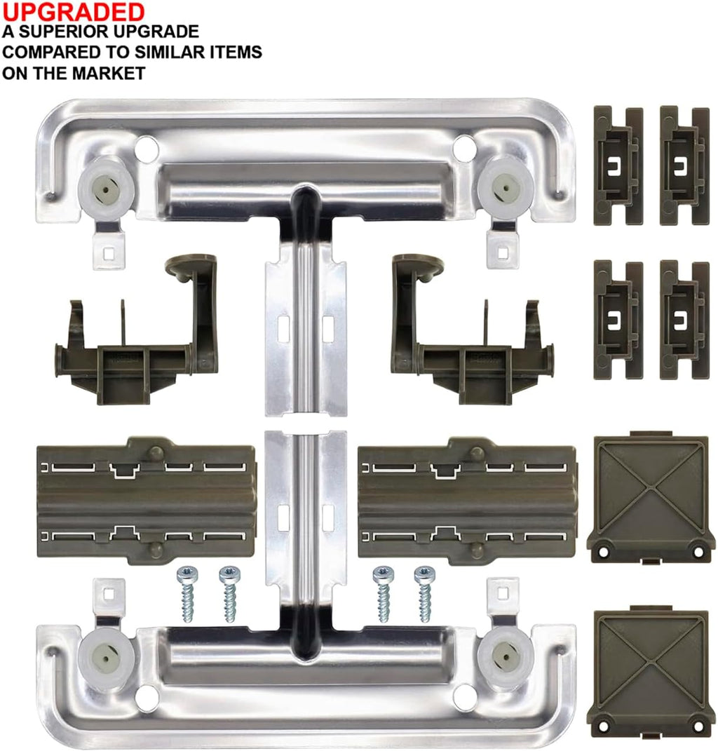 Upgraded Top Rack Parts Replacement for Whirlpool Dishwasher WDP560HAMW0 WDP560HAMW1 WDP560HAMZ0 WDP560HAMZ1 WDT730PAHB0 WDT730PAHV0 WDT730PAHW0 WDT730PAHZ0 WDT750SAHW0 WDT750SAHZ0 WDT780SAEM1