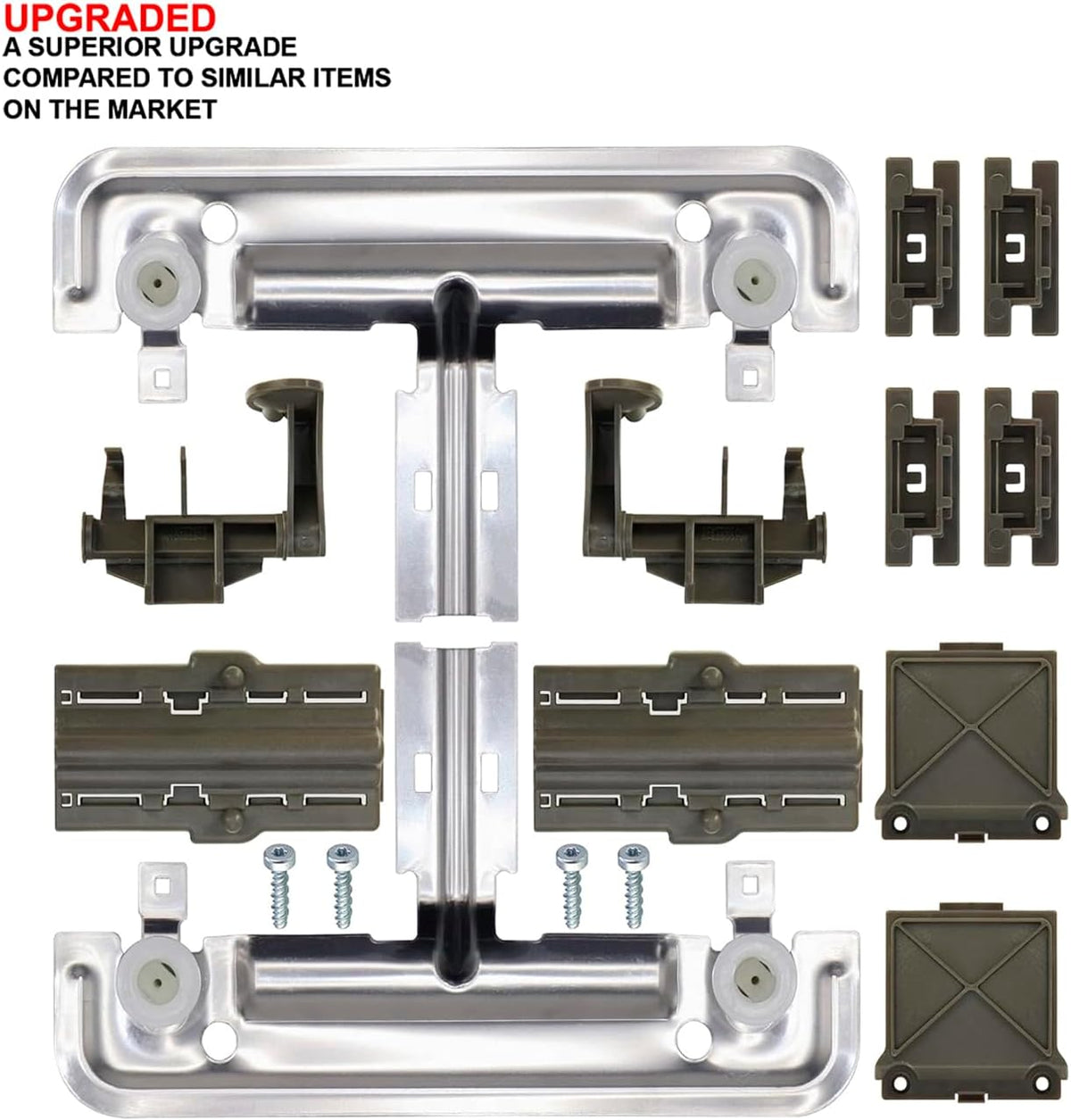Upgraded Top Rack Parts Replacement for Whirlpool Dishwasher WDT780SAEM2 WDT790SLYB0 WDT790SLYM0 WDT790SLYM1 WDT790SLYM2 WDT790SLYM3 WDT790SLYW0 WDT790SLYW2 WDT910SAYE0 WDT910SAYE1 WDT910SAYE2
