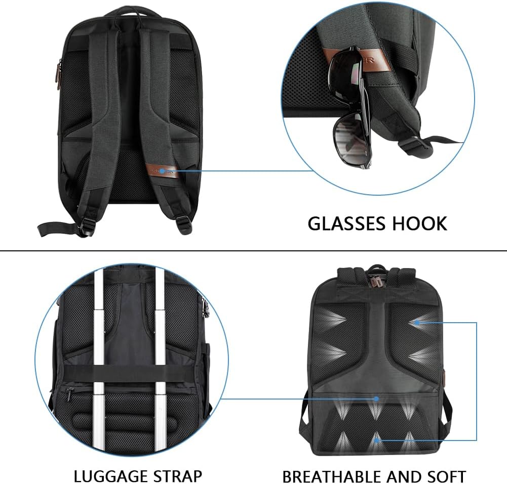 Laptop Backpack Large Computer Backpack Fits up to 17.3 Inch Laptop with USB Charging Port Water-Repellent Travel
