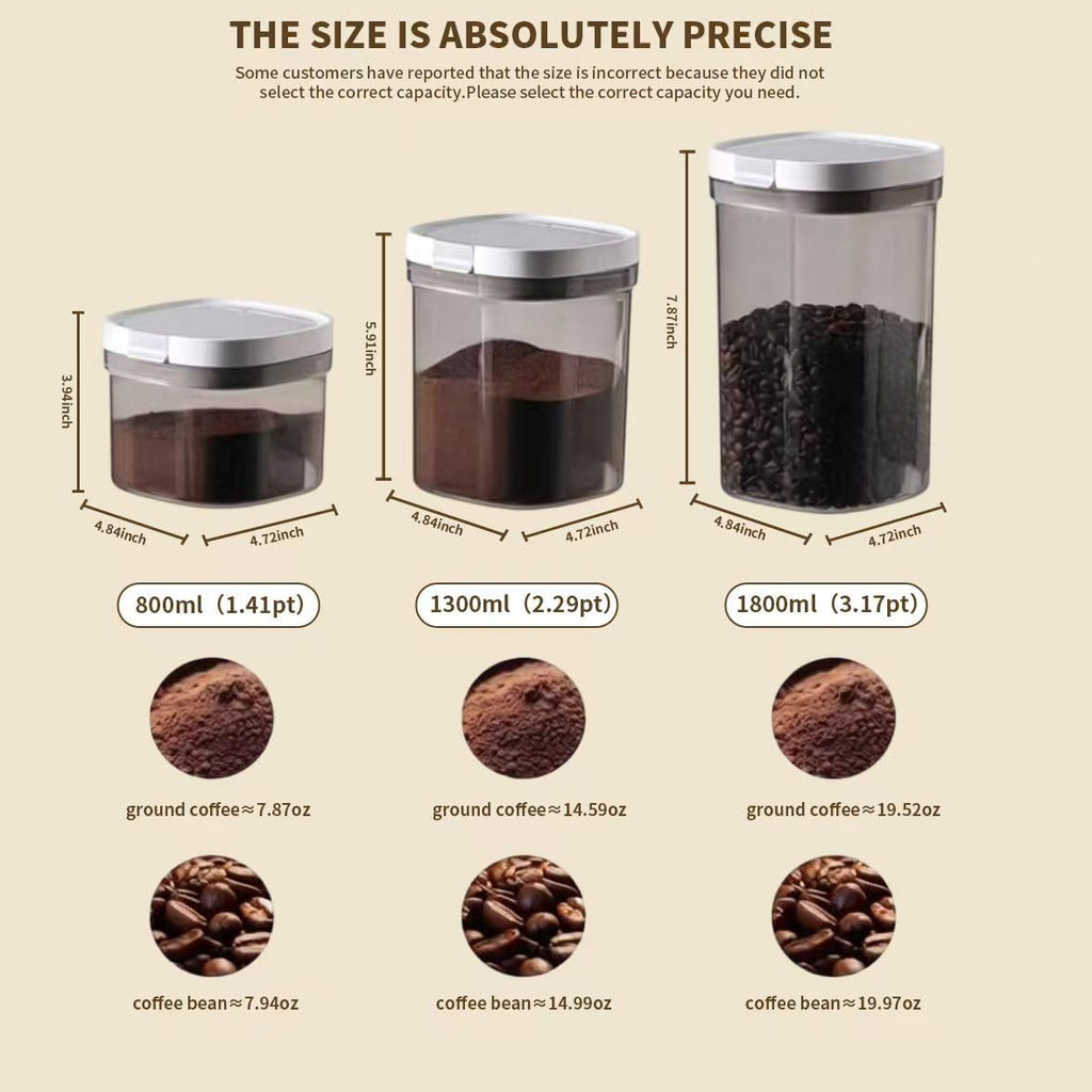 15oz Coffee Canister, Airtight Storage Container, 1300ml | Food Storage Container with Magnetic Scoop, Kitchen Jar