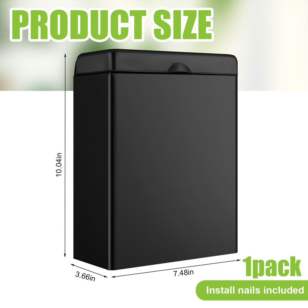 1 Pcs Sanitary Napkin Receptacle Wall Mounted,Black