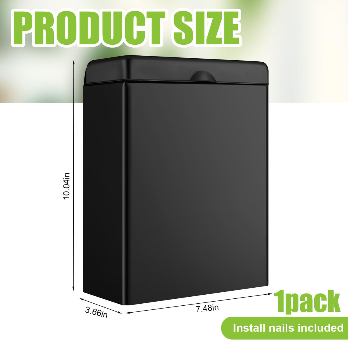 1 Pcs Sanitary Napkin Receptacle Wall Mounted,Black