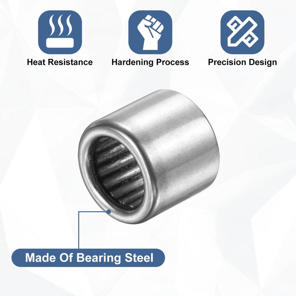 uxcell 4 Pcs B68 Needle Roller Bearings, 3/8" Bore 9/16" OD 1/2" W