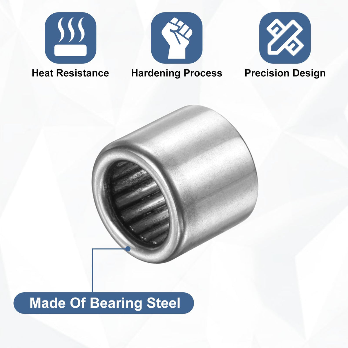 uxcell 4 Pcs B68 Needle Roller Bearings, 3/8" Bore 9/16" OD 1/2" W