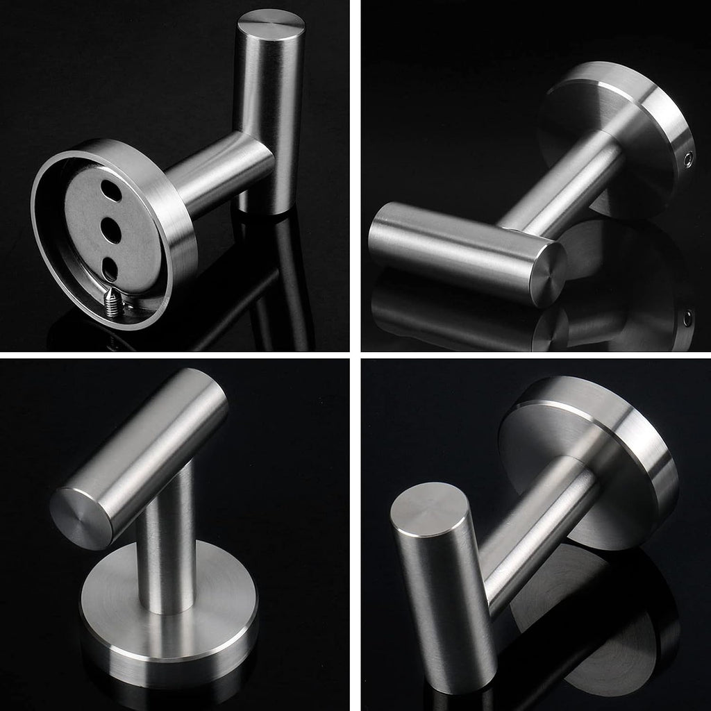 Bath Towel Hooks- SUS 304 Stainless Steel Robe Hook Holder, Heavy Duty Coat Hook for Bathroom Livingroom Hotel