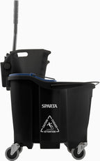 35 Qt Mop Bucket System with Wringer and Insert, Black