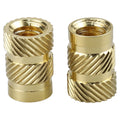 #6-32 Brass Threaded Inserts (60-Pack), Heat Set Knurled Nuts for 3D Printing & Plastics, 5/32" Height, Female Threaded Brass Inserts