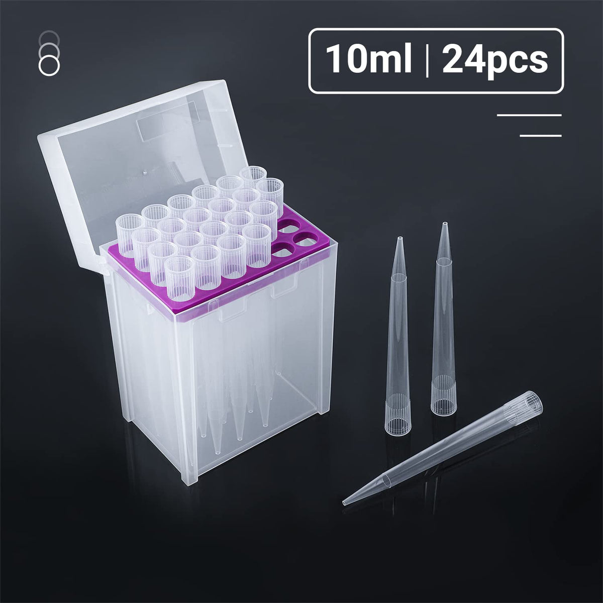 10mL Pipette Tips, 1 Rack 24 Tips