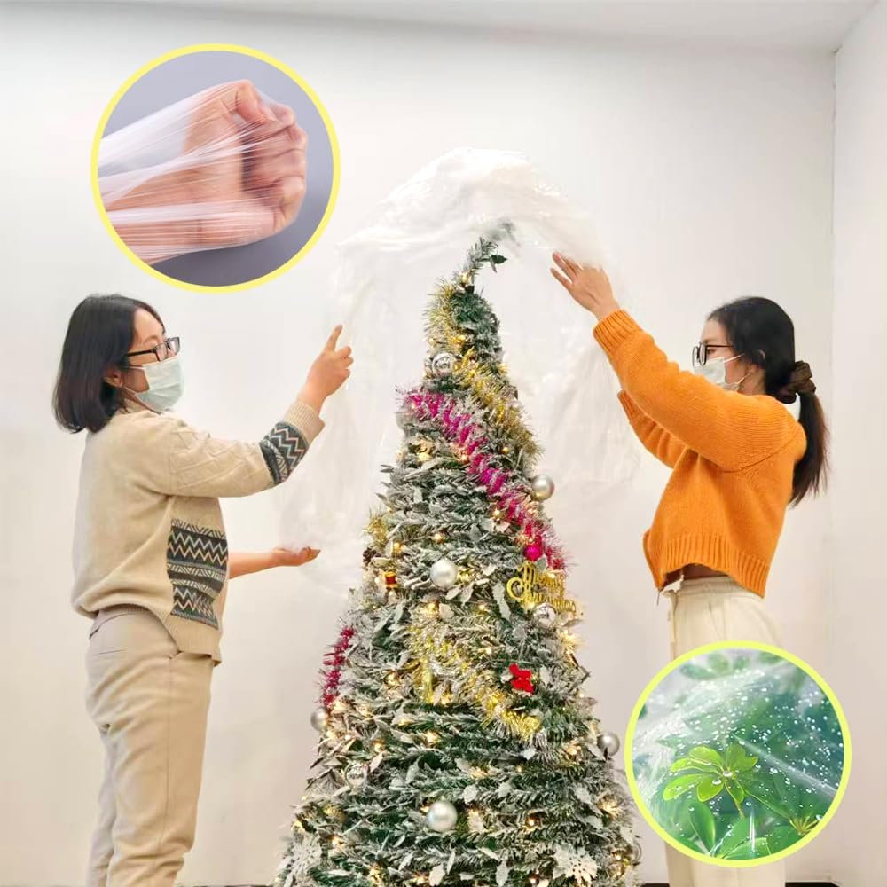 Christmas Tree Removal Bag 9-Feet Tall by 6-Feet Wide Christmas Tree Disposal Bag Plastic Patio Furniture Cover Large