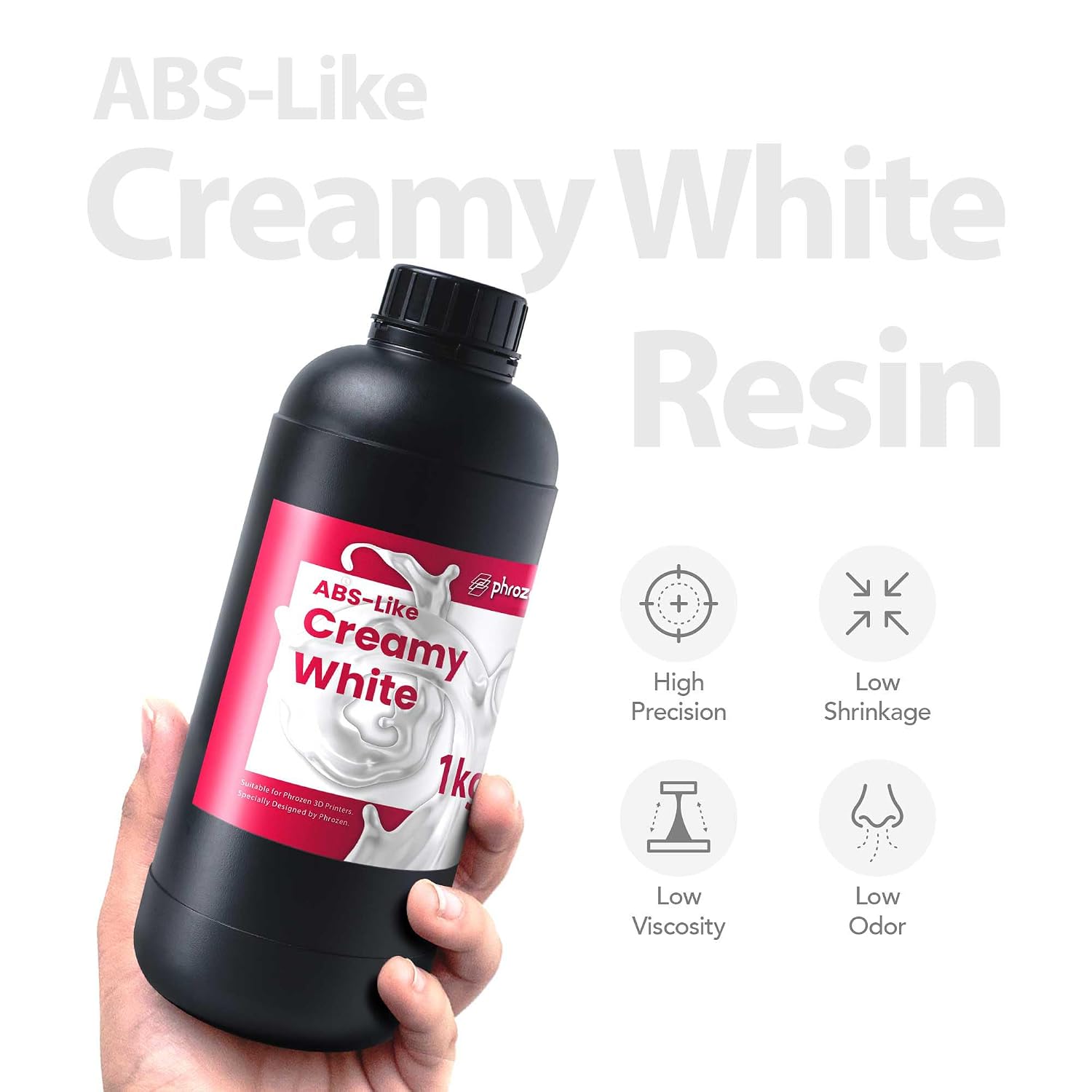 ABS-Like 3D Printer Resin [Creamy White], 405nm DLP LCD UV-Curing Photopolymer Resin for General Modeling