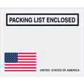 Packing List Enclosed Envelopes 4.5" x 5.5", Flag, 1000-Pack