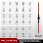 Nilight 150PCS 5x20mm Fast Blow Glass Fuses w/10PCS 16AWG Fuse Holders