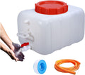 Water Storage Container with Spigot Hose, 52.8 Gallon Portable Water Tank Thick Water Dispenser Carrier Heavy Duty