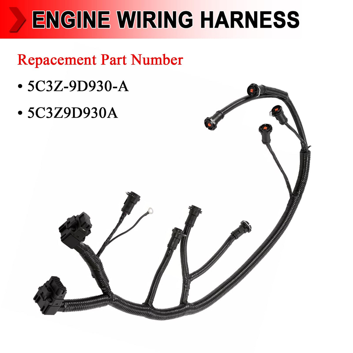 FICM Engine Fuel Injector Complete Wire Harness 5C3Z-9D930-A 5C3Z9D930A