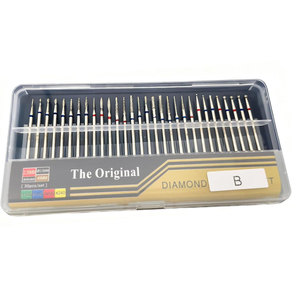 Russian Manicure Drill Bits 30PCS，Electric Nail Drill Bits Nail Drill Bit Set，Cuticle Bit for Nail Drill，Cuticle