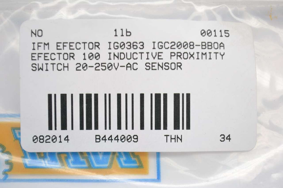 NEW IFM EFECTOR IG0363 IGC2008-BBOA INDUCTIVE PROXIMITY SWITCH SENSOR B444009