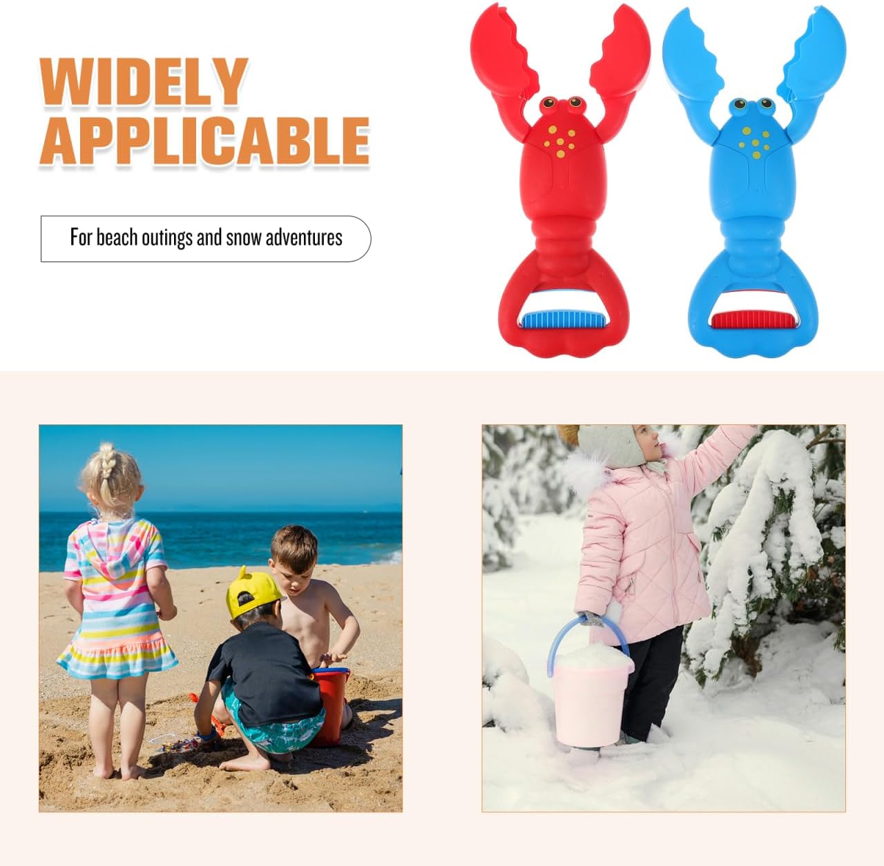 2pcs Plastic Lobster Grabber Toy Lightweight Sandbox Digger for Boys and Girls Sand Toys for and Group Activities and
