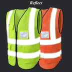 High Visibility Mesh Safety Reflective Vest with Pockets and Zipper, Meets ANSI/ISEA Standards