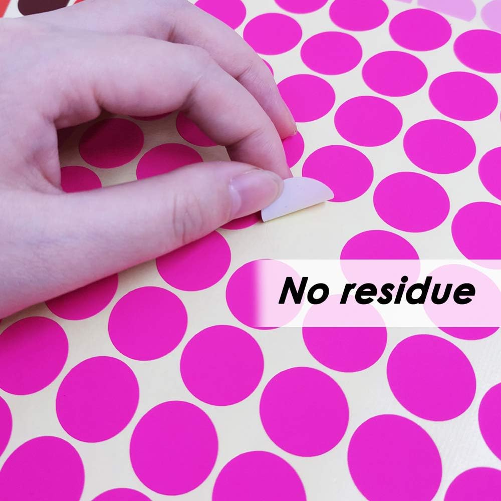 2800-Pack 3/4 Inch Round Color Coding Dots - 20 Vibrant Neon Colors, Removable Sticker Labels (70 per Sheet)
