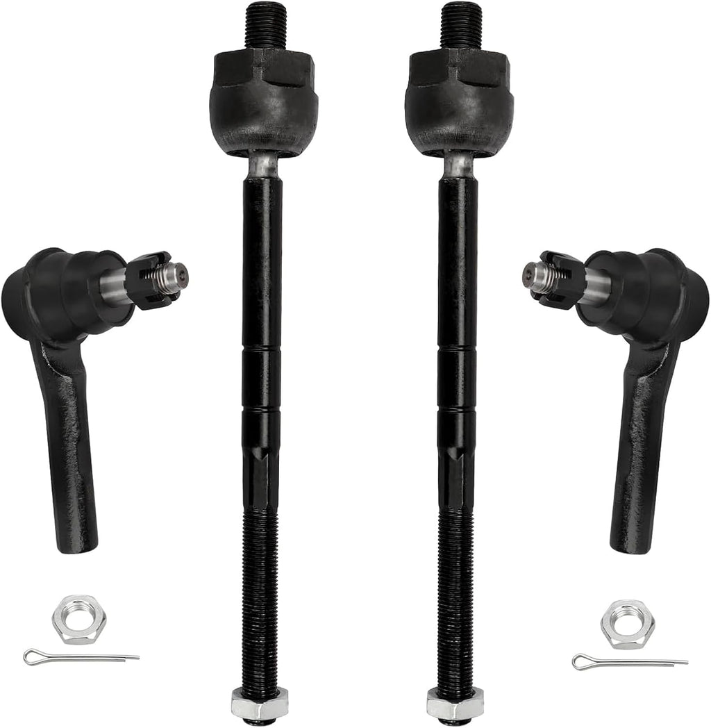 4Pcs Front Inner and Outer Tie Rod End ES3461 EV317