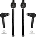 4Pcs Front Inner and Outer Tie Rod End ES3461 EV317