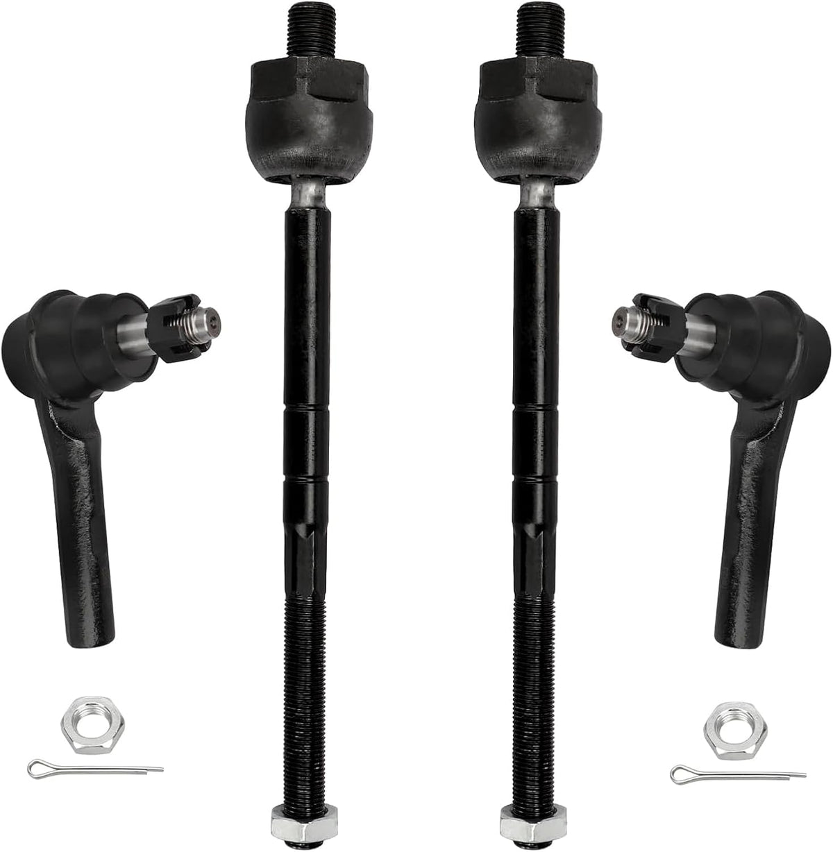 4Pcs Front Inner and Outer Tie Rod End ES3461 EV317
