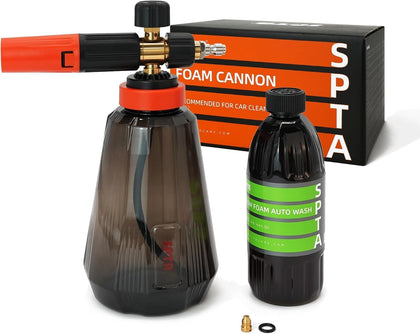 Foam Cannon (Thicker Snow Foam Technology) with 1/4 Inch Quick Connector for Pressure Washer (Wide Mouth), 34 Oz