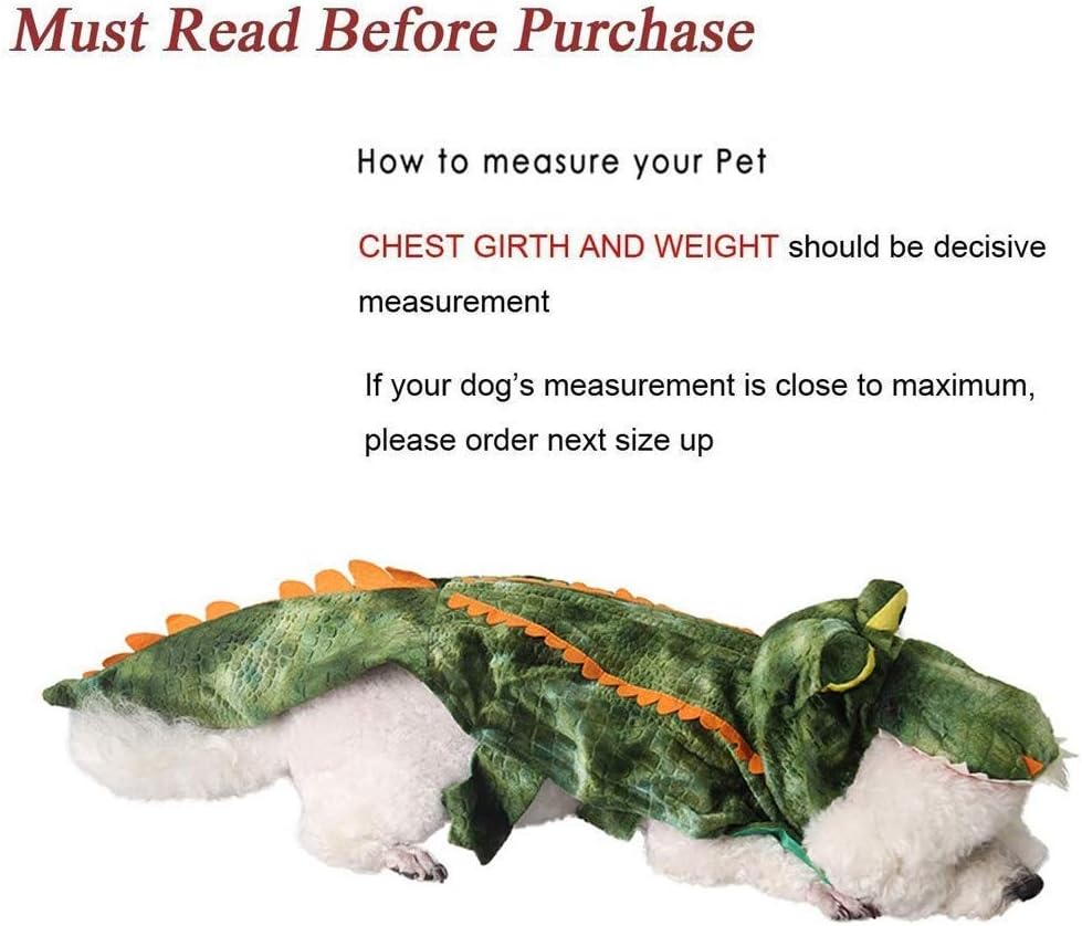 Alligator Dog Costume Dog Halloween Costume Crocodile Cosplay Hoodie Coats