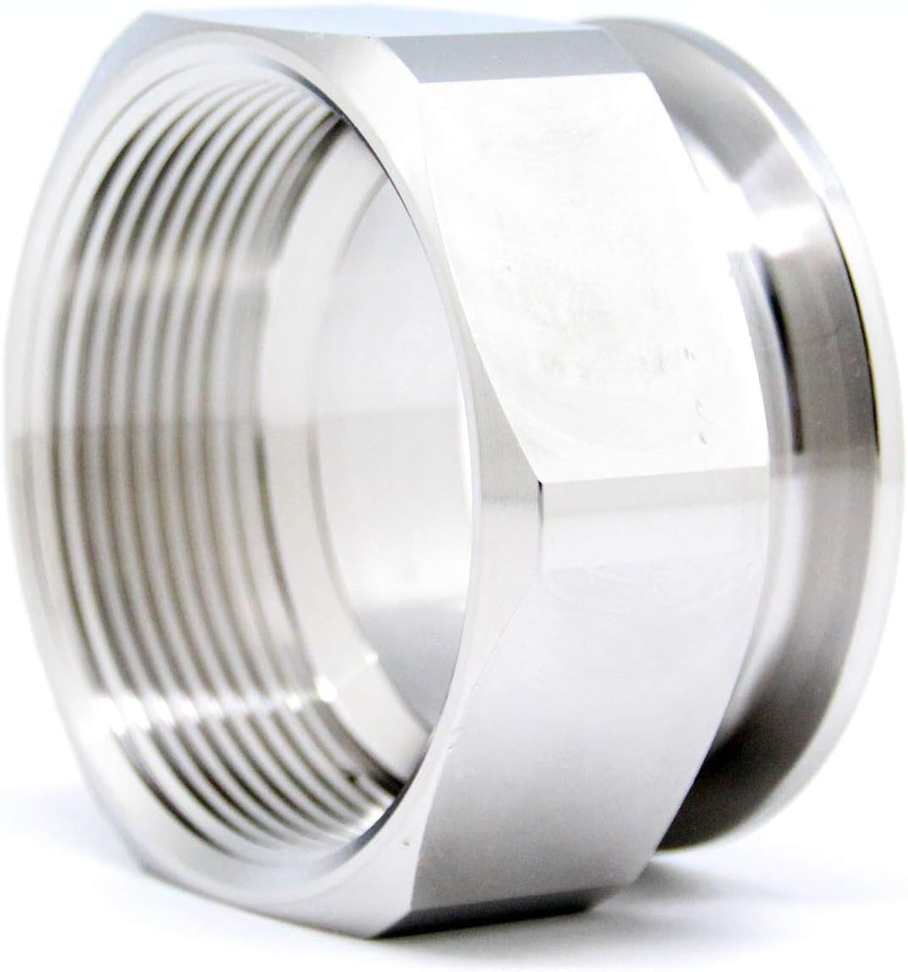 QiiMii 2" Tri clamp Adapter to 2" FNPT Thread Ferrule Hexagonal Sanitary Pipe Fitting
