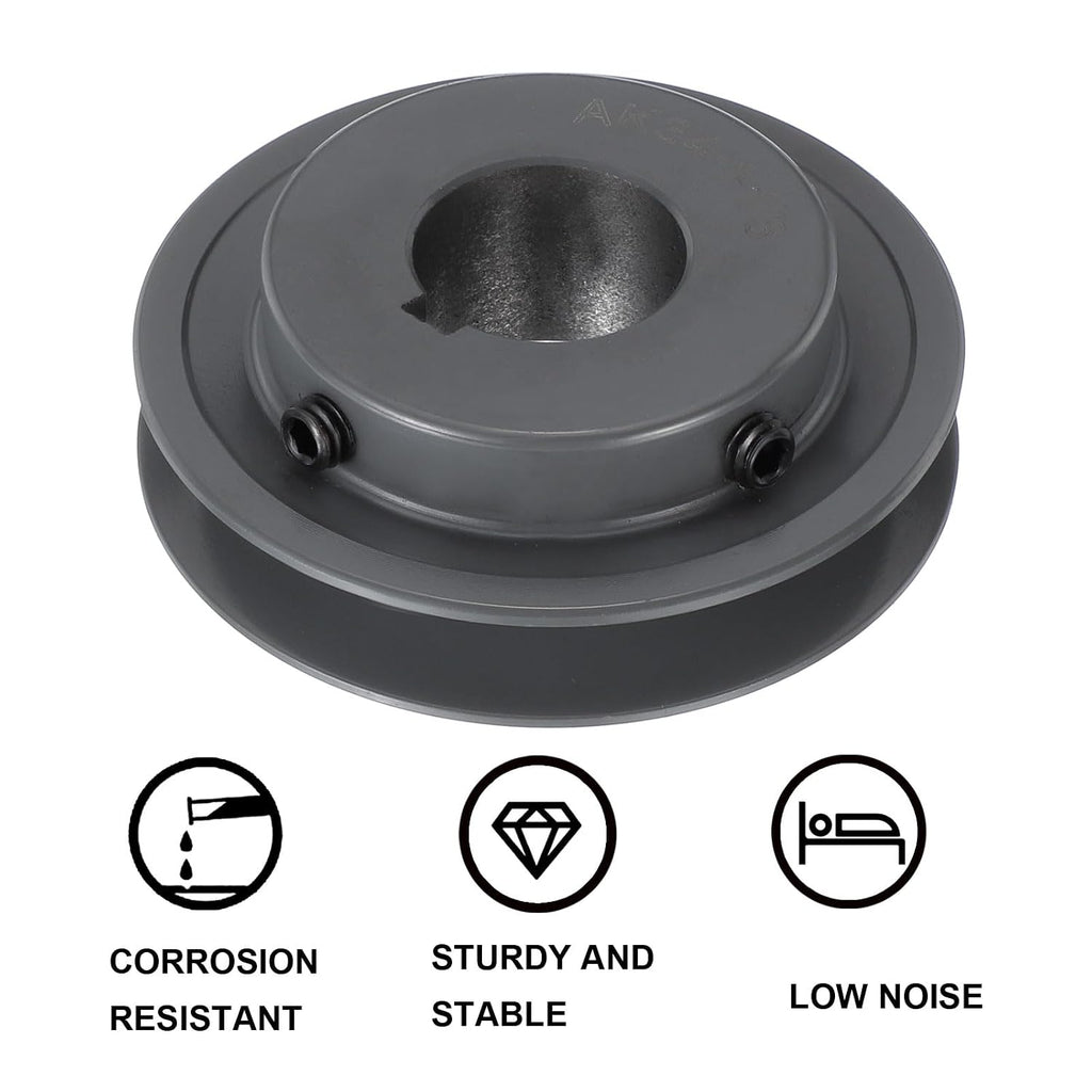 uxcell AK34-1 V-Belt Sheave 1.1" Bore, 3.45" OD, Single Groove Web Sheave