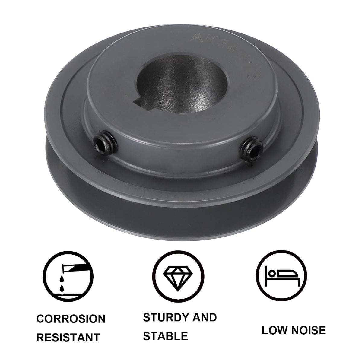 uxcell AK34-1 V-Belt Sheave 1.1" Bore, 3.45" OD, Single Groove Web Sheave