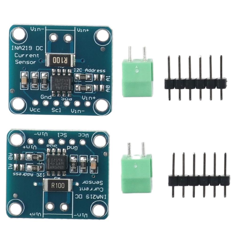 2Pcs INA219 I2C Interface, Bi-Directional DC Sensor, DIY Current Power Supply, Breakout Board Module Kit for Arduino Raspberry Pi, Blue