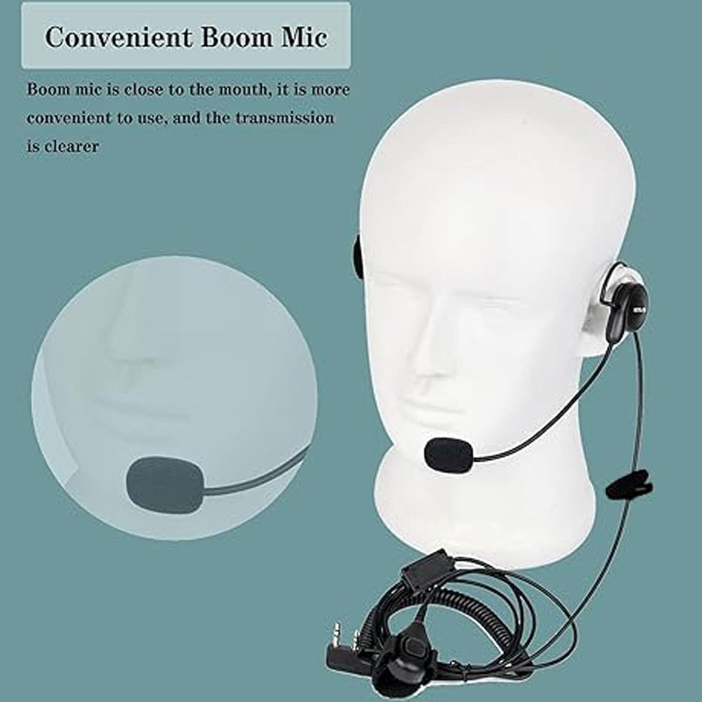 Behind Head Walkie Talkie Headset, for RT22/RT68/RT21/H777/RT68H | with Boom Mic, Compatible with Pxton, Baofeng