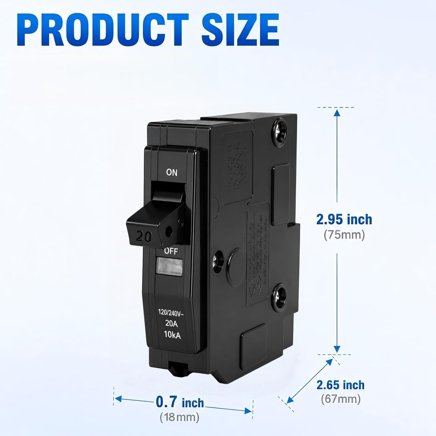 1-Pole 20 Amp Circuit Breaker, Compatible with QO120, for QO Load Centers | 120/240V AC, 10kAIC, Thermal Magnetic