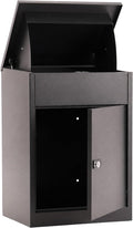 Package Delivery Box - Lockable Weatherproof Steel Parcel Drop Box | Anti-Theft Baffle Plate Porch Pirate Proof