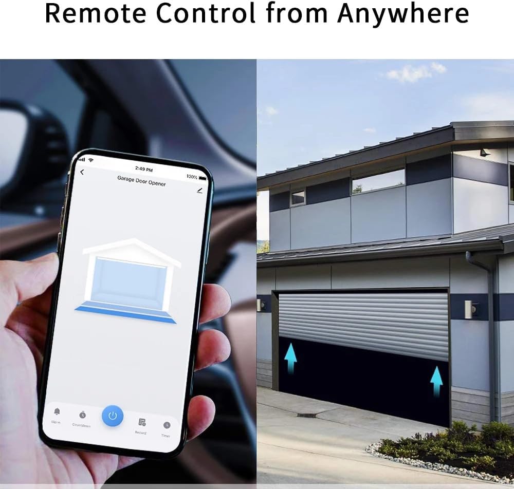 Smart Garage Door Opener – Compatible with Alexa, Google Assistant & Smart Life App – Universal WiFi Garage Door