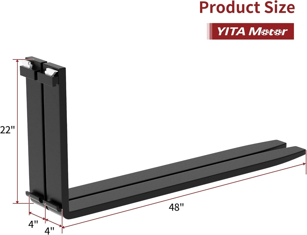 45" 4000 lbs Pallet Forks Frame Attachment & 48" Forklift Blades | with 3 Spear Sleeves
